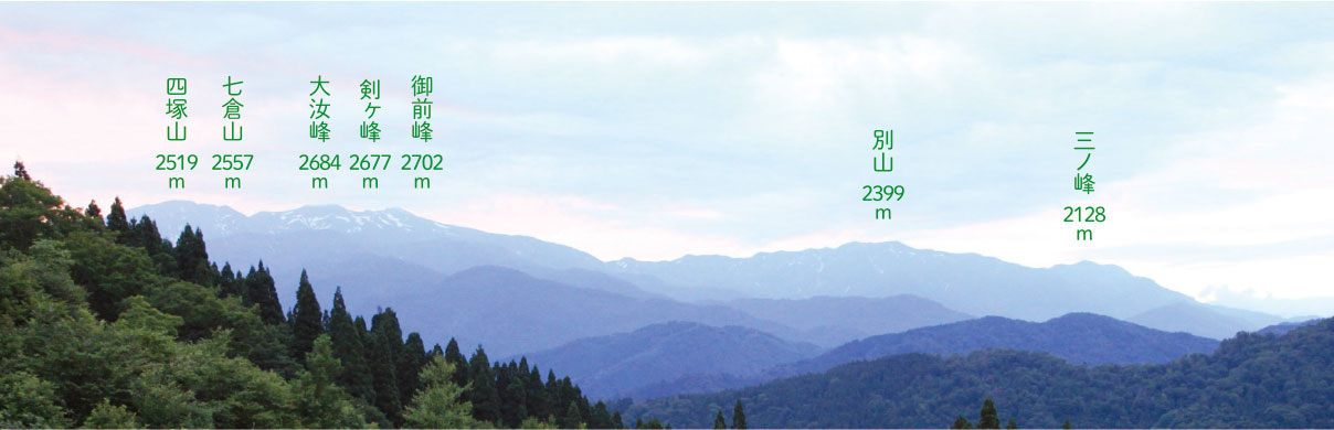 白山高山植物園から望む白山山系